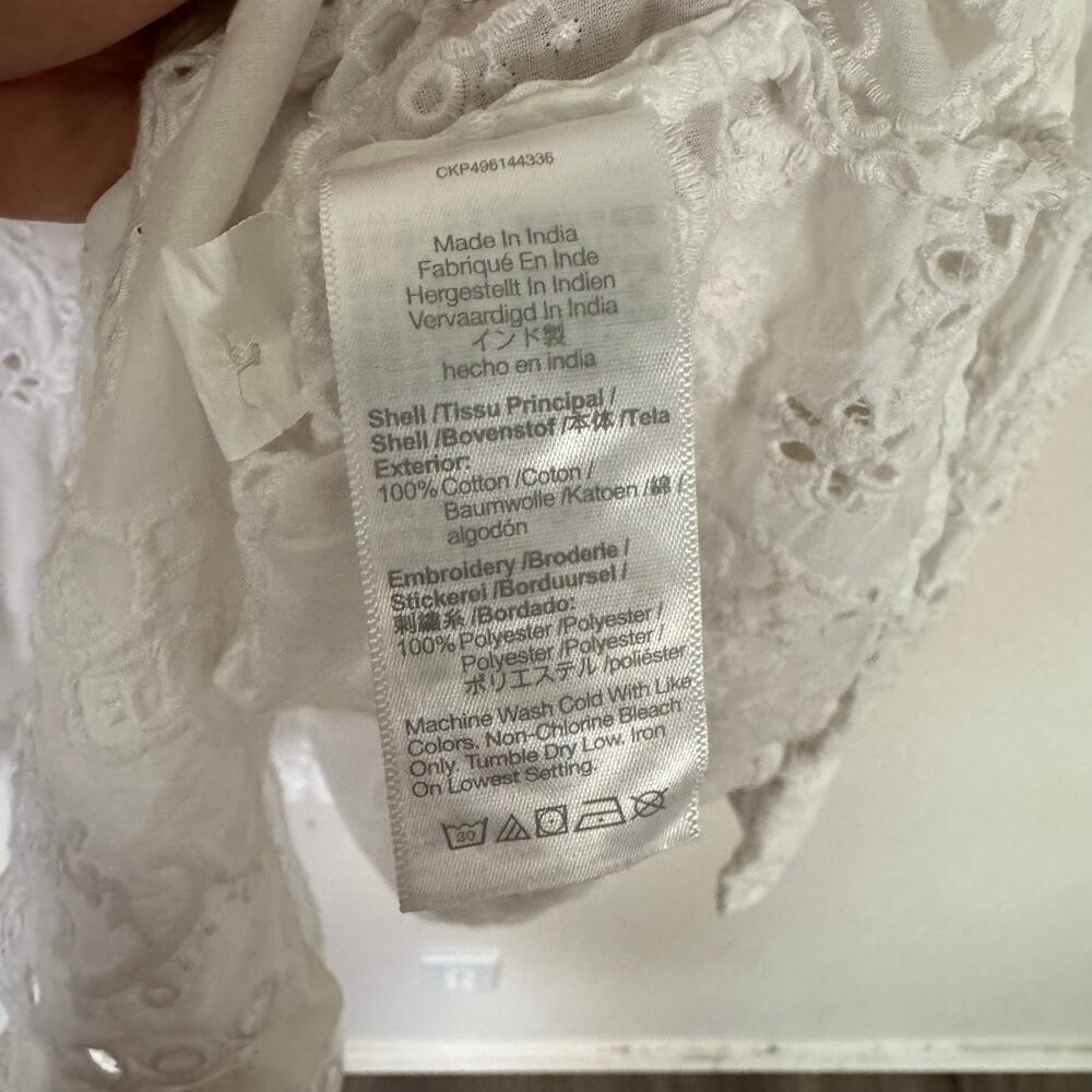 Madewell Embroidered Oversized Button Up Shirt US Women's L - Picture 5 of 7
